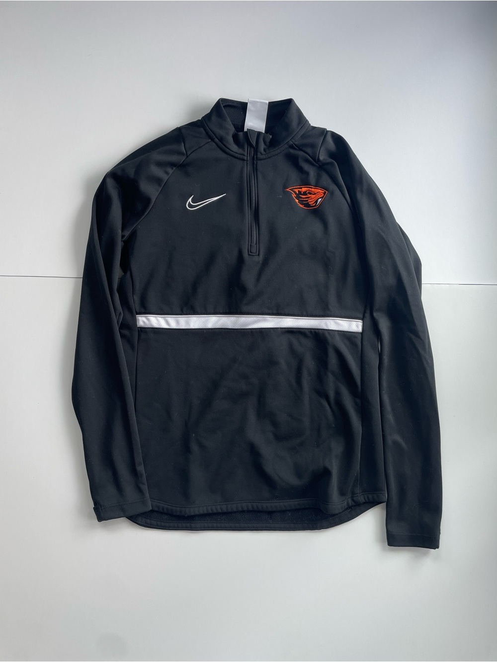 Nike Black 1/4 Zip Pullover with Orange Beavers Crest